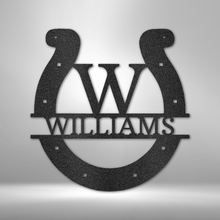 Load image into Gallery viewer, Custom Horseshoe Monogram - Steel Sign
