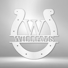 Load image into Gallery viewer, Custom Horseshoe Monogram - Steel Sign
